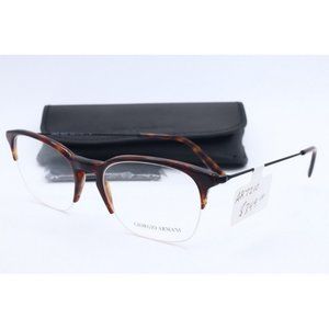 Giorgio Armani AR 7210 5686 Havana Half Rim Rectangle Eyeglasses Clear Lens 53mm